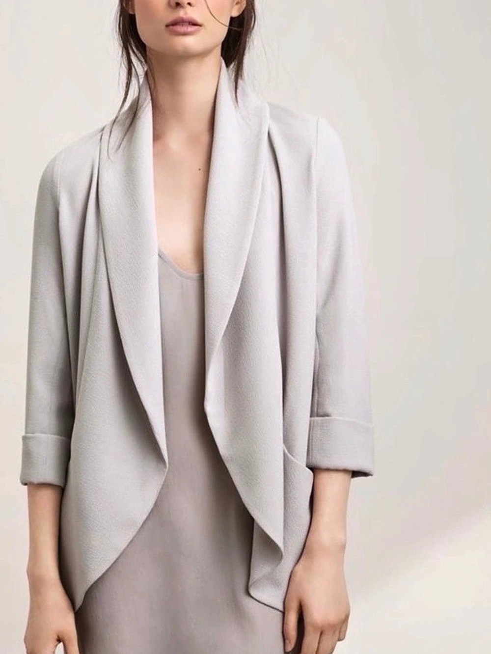 Wilfred Chevalier Jacket Draped Blazer Gray size 4